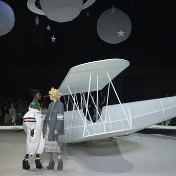 new york, new york february 14 a model walks the runway during the fall 2023 thom browne womens and mens new york fashion week show on february 14, 2023 at the shed in new york city photo by taylor hillwireimage