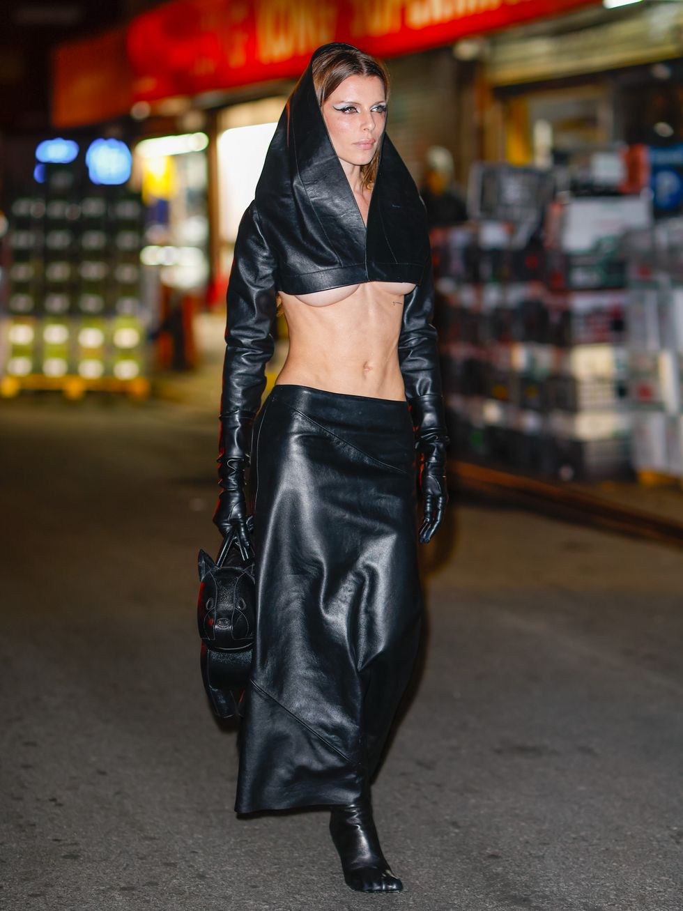 Freq G Hooded Crop Jacket - Leather  Leather jacket, Cropped leather jacket,  Celebrities leather jacket