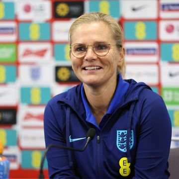 burton upon trent, england february 07 sarina wiegman, head coach of england speaks to the media during an england squad announcement and press conference at st georges park on february 07, 2023 in burton upon trent, england photo by catherine ivillgetty images photo by catherine ivillgetty images