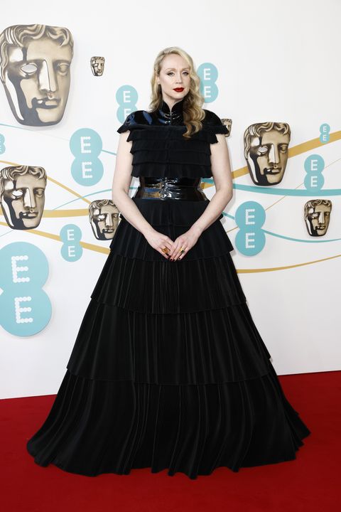 london, england february 19 gwendoline christie attends the ee bafta film awards 2023 at the royal festival hall on february 19, 2023 in london, england photo by john phillipsbaftagetty images for bafta