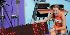 femke bol viert haar nieuwe indoor 400m wereldrecord, 19 februari 2023