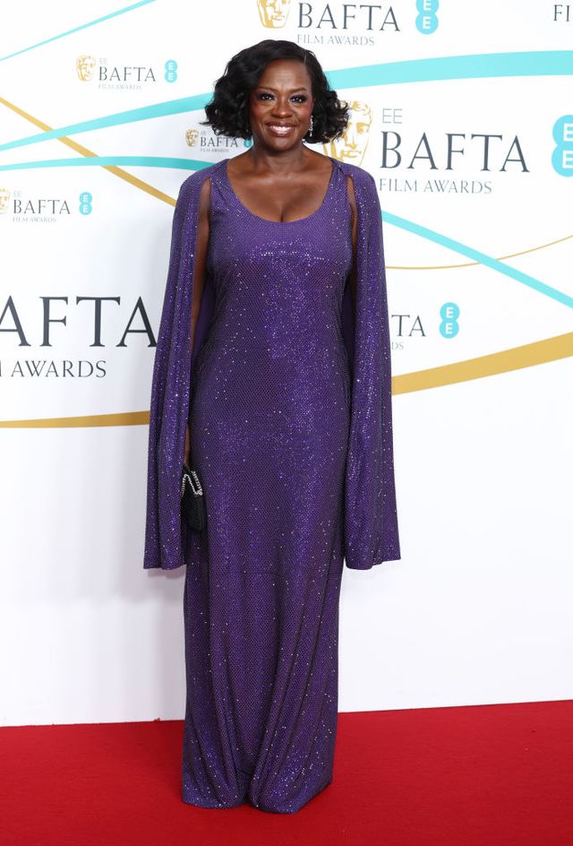 Viola Davis dazzles in purple jewelled gown at the BAFTAs
