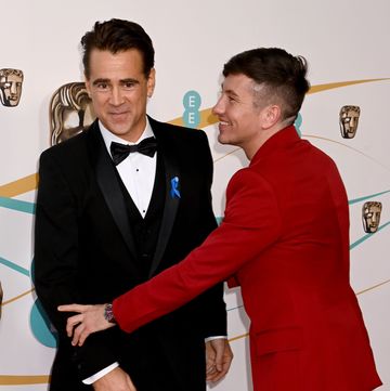 london, england february 19 colin farrell and barry keoghan attend the ee bafta film awards 2023 at the royal festival hall on february 19, 2023 in london, england photo by dave j hogangetty images