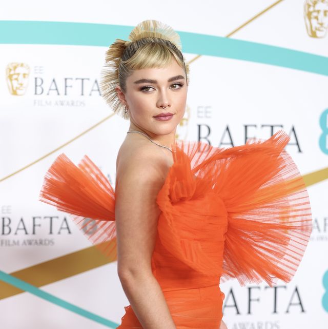 Florence Pugh Wears Lace and Feathers for 2024 BAFTAs Afterparty