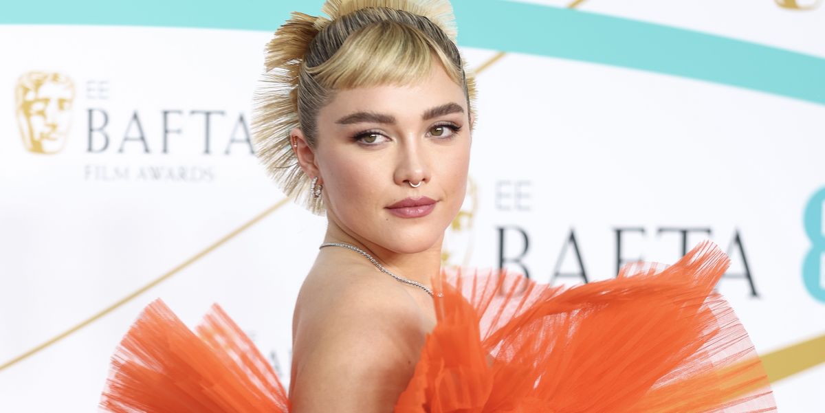 london, england february 19 florence pugh attends the ee bafta film awards 2023 at the royal festival hall on february 19, 2023 in london, england photo by mike marslandwireimage
