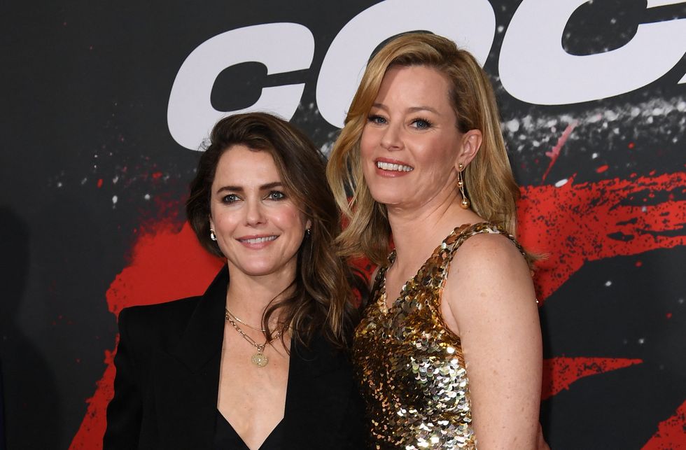 actressdirectorproducer elizabeth banks r and actress keri russell l arrive for universal pictures premiere of cocaine bear at regal la live theatre in los angeles, on february 21, 2023 photo by valerie macon afp photo by valerie maconafp via getty images