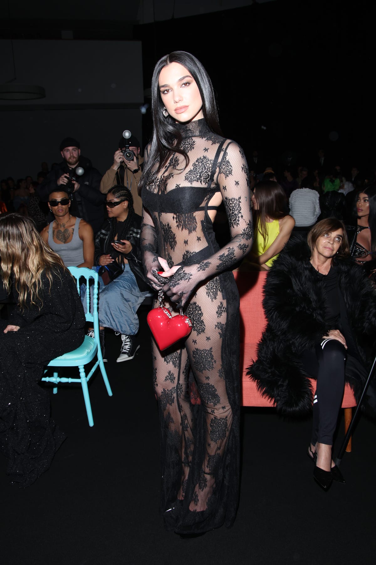 Dua Lipa Gives Main Character Energy In A Moody Sheer Black Lace