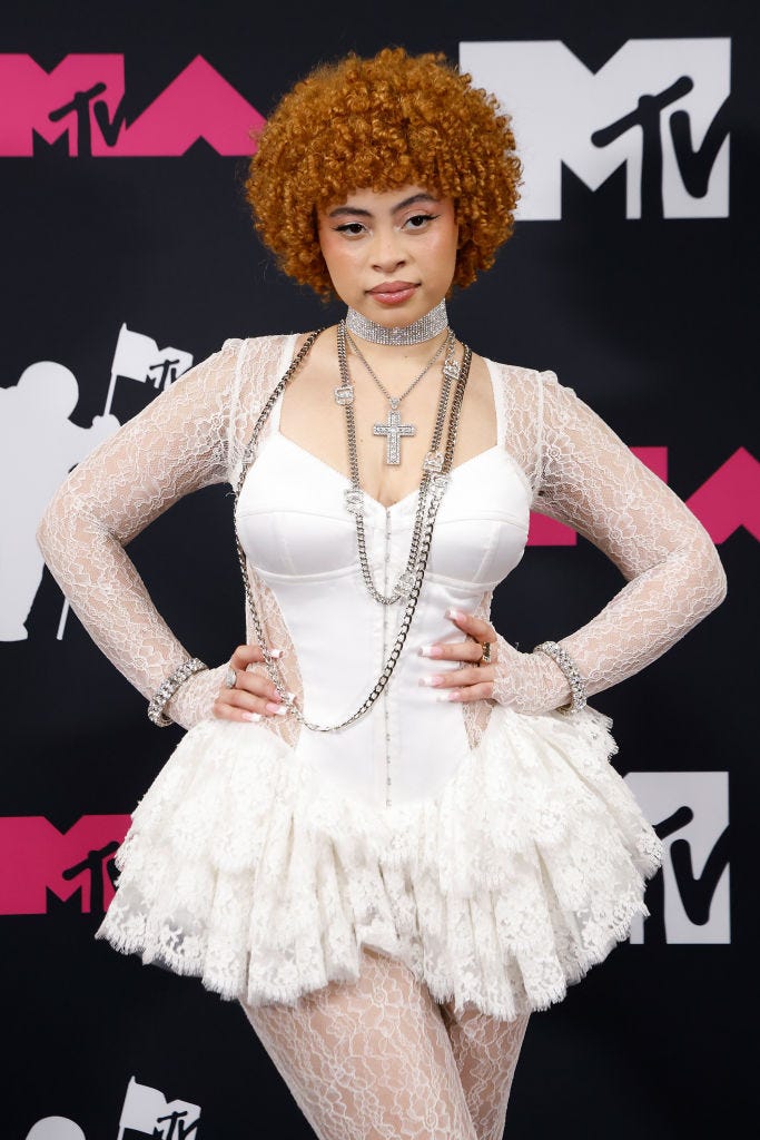 Newark, NJ, September 12, 2023 Ice Spice poses in the press room at the 2023 MTV Video Music Awards held at the Prudential Center in Newark, NJ Photography by Taylor Hill Film Magic