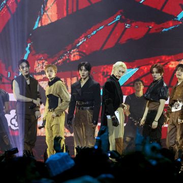 newark, new jersey september 12 l r han, hyunjin, bang chan, in, felix, lee know, seungmin and changbin of stray kids perform onstage during the 2023 mtv video music awards at prudential center on september 12, 2023 in newark, new jersey photo by mike coppolagetty images for mtv