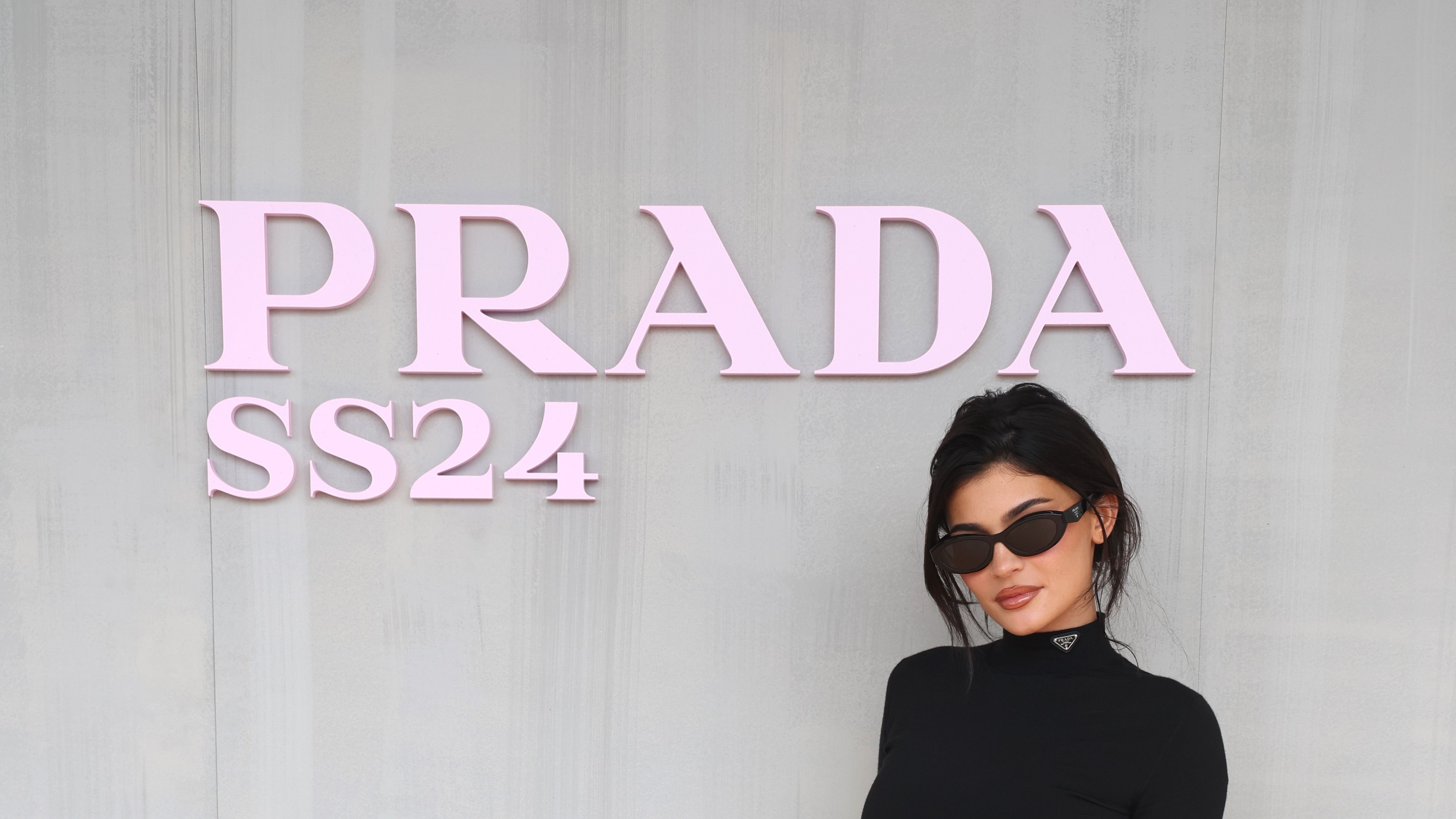 Kylie Jenner's Prada Miniskirt Is Made Out of Shimmering Clear Crystals