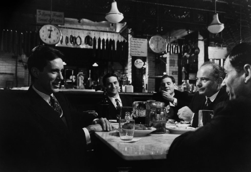 james woods, robert de niro, william forsythe, and burt young gathered around table in a scene from the film once upon a time in america, 1984 photo by warner brothersgetty images