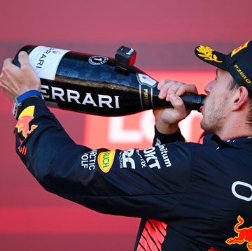 suzuka, japan september 24 race winner max verstappen of the netherlands and oracle red bull racing celebrates on the podium during the f1 grand prix of japan at suzuka international racing course on september 24, 2023 in suzuka, japan photo by clive masongetty images