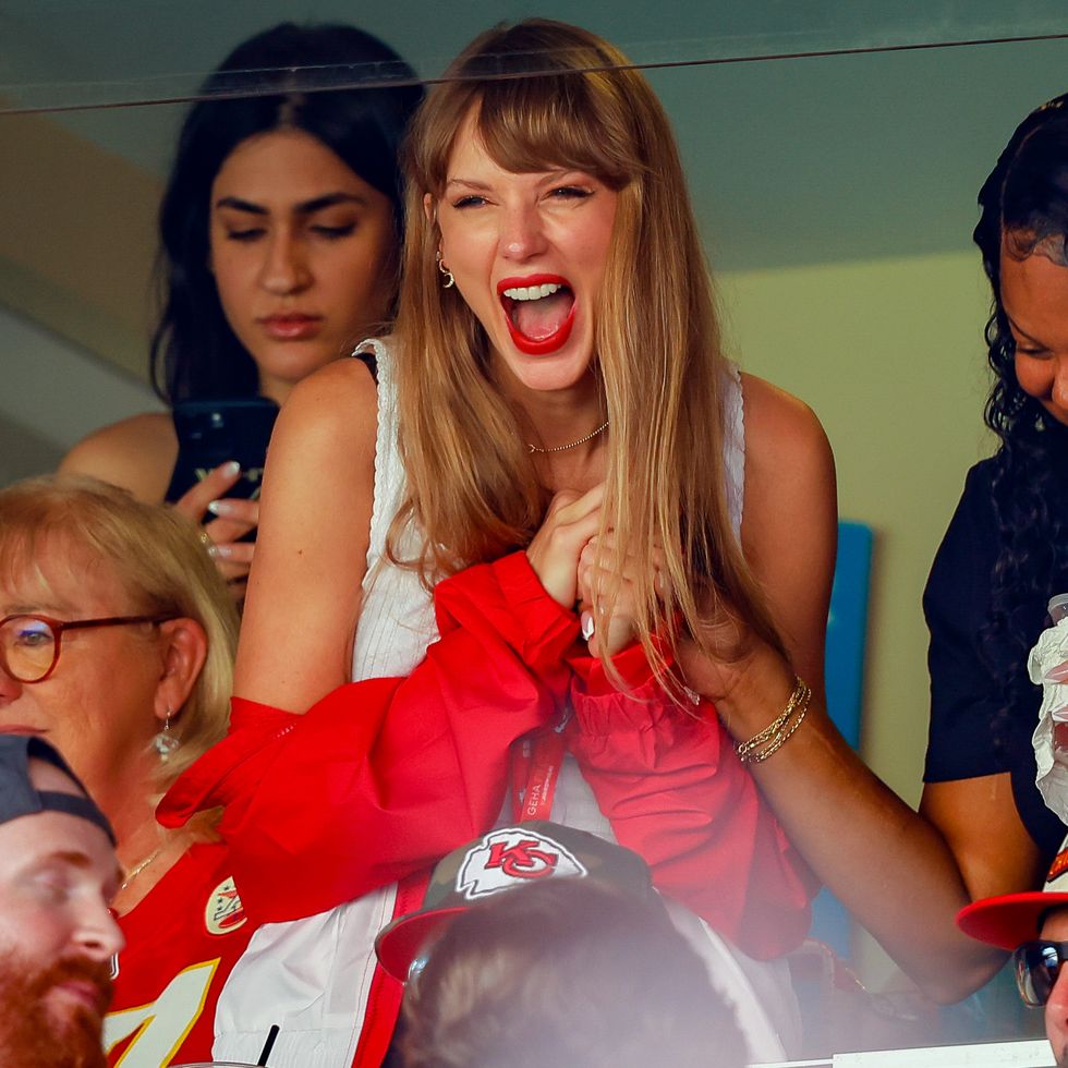 taylor swift watches during a regular season game between the kansas city chiefs and the chicago bears at geha field at arrowhead stadium on september 24, 2023 in kansas city, missouri