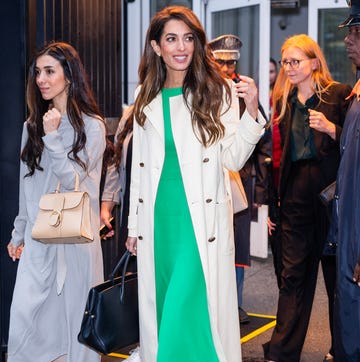 new york, new york september 26 nadia murad l and amal clooney are seen at the united nations on september 26, 2023 in new york city photo by gothamgc images