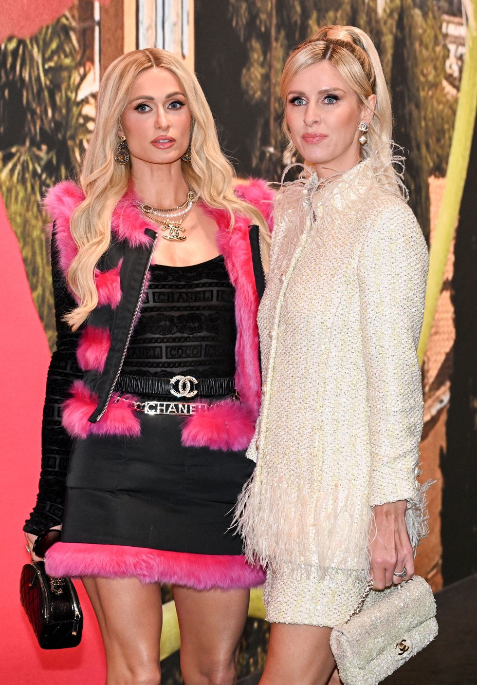 us paris hilton l and her sister nicky hilton pose during a photocall prior to the chanel show as part of the paris fashion week womenswear springsummer 2024 at the grand palais ephemere in paris on october 3, 2023 photo by bertrand guay afp photo by bertrand guayafp via getty images
