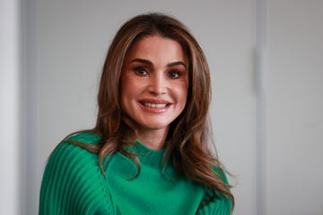 queen rania of jordan during her visit to the conway education centre at conway mill in belfast, during her visit to the one young world summit picture date tuesday october 3, 2023 photo by liam mcburneypa images via getty images