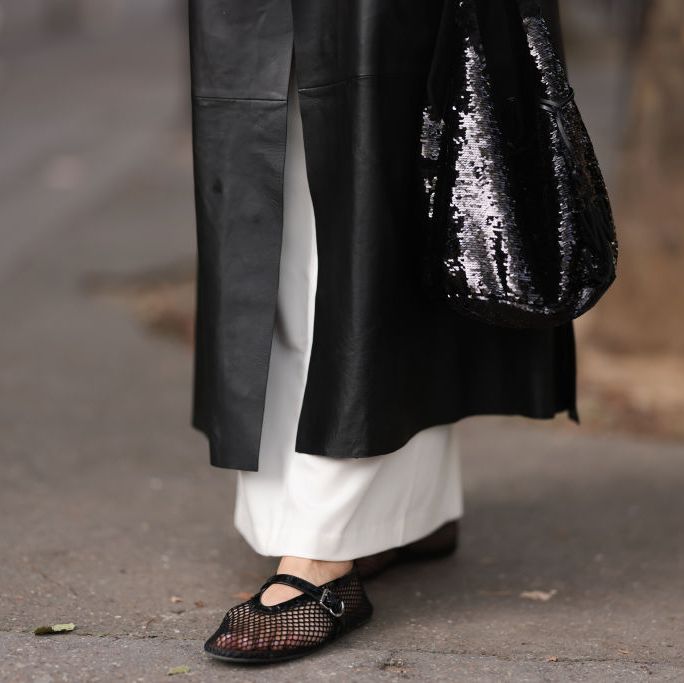 paris, france september 28 daniela lipps is seen outside gauchere show wearing black net alaia ballet flats during the womenswear springsummer 2024 as part of paris fashion week on september 28, 2023 in paris, france photo by jeremy moellergetty images