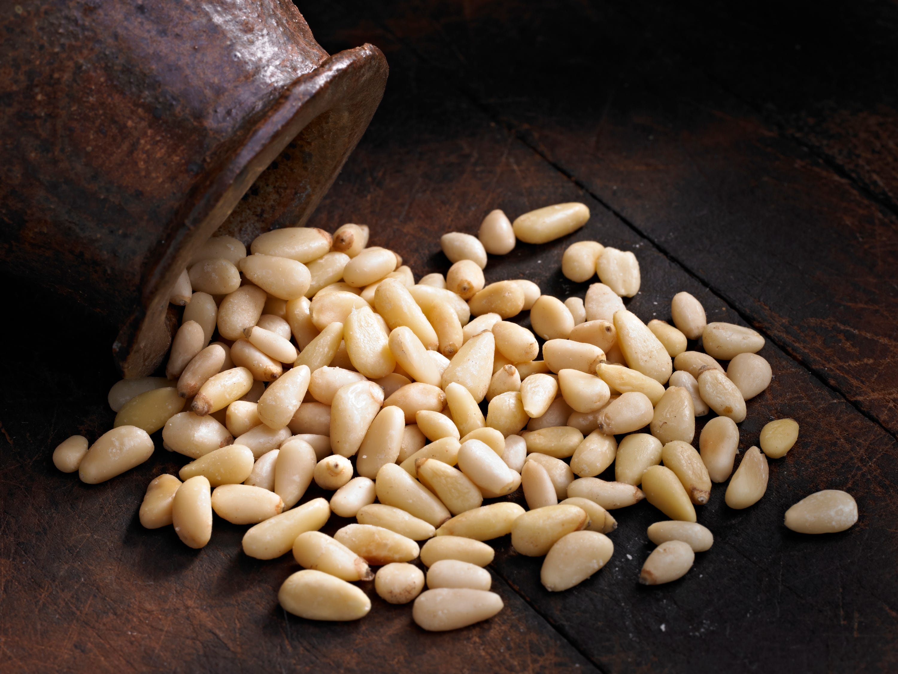 close up of pine nuts