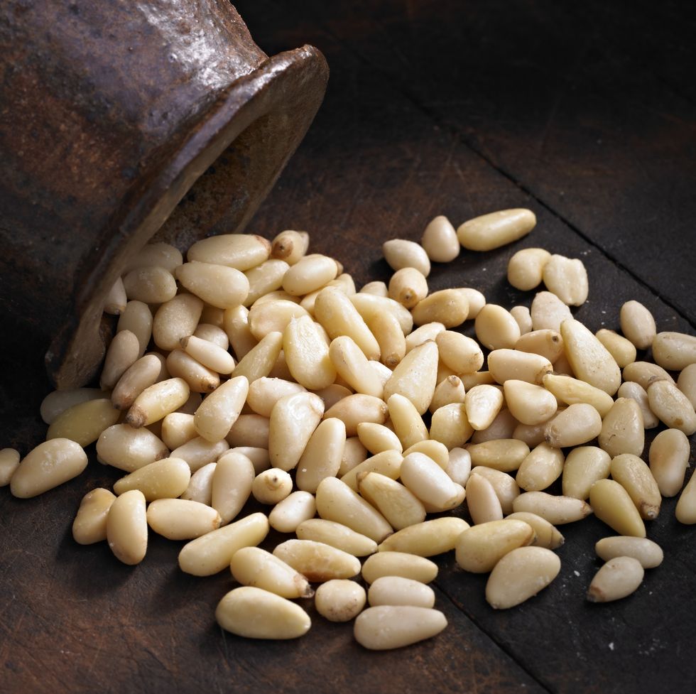 close up of pine nuts