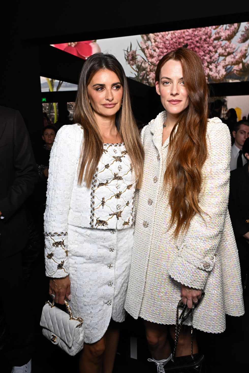 paris, france october 03 editorial use only for non editorial use please seek approval from fashion house penelope cruz and riley keough attends the chanel womenswear springsummer 2024 show as part of paris fashion week on october 03, 2023 in paris, france photo by stephane cardinale corbiscorbis via getty images