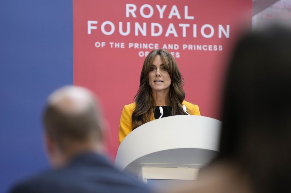 birmingham, england october 10 catherine, princess of wales makes a speech whilst hosting a forum to mark world mental health day at factory works on october 10, 2023 in birmingham, england for three days, the prince and princess of wales will carry out engagements across the uk to mark world mental health day and to highlight the importance of mental well being, particularly in young people photo by kirsty wigglesworth wpa poolgetty images