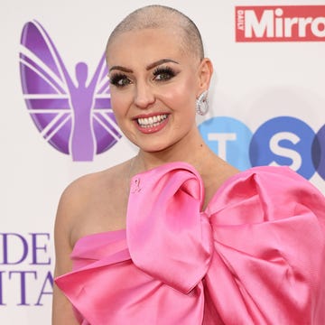 amy dowden wearing a pink dress at the pride of britain awards 2023