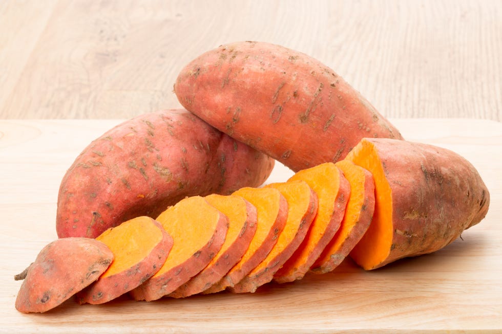 sliced sweet potato studio shot