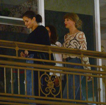 los angeles, ca october 19 taylor swift and selena gomez are seen at sushi park on october 19, 2023 in los angeles, california photo by megagc images