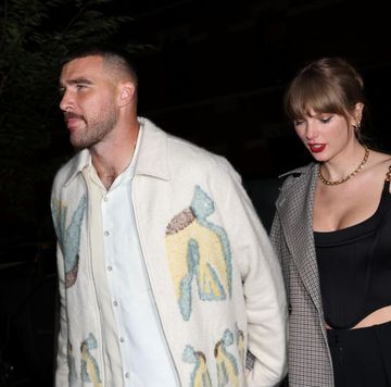new york, new york october 14 travis kelce and taylor swift attend catch steak on october 14, 2023 in new york city photo by johnny nunezwireimage