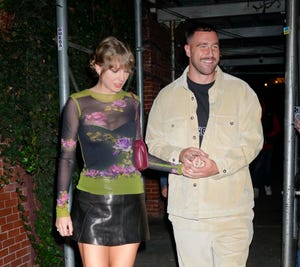 new york, new york october 15 taylor swift and travis kelce have dinner at waverly inn on october 15, 2023 in new york city photo by gothamgc images