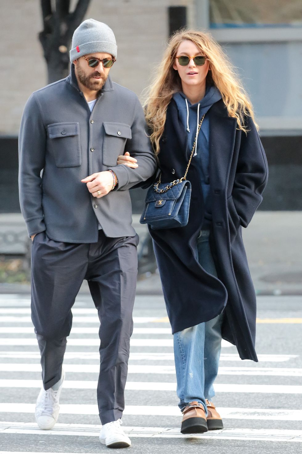 new york, ny october 24 ryan reynolds and blake lively are seen on october 24, 2023 in new york city photo by ignatbauer griffingc images