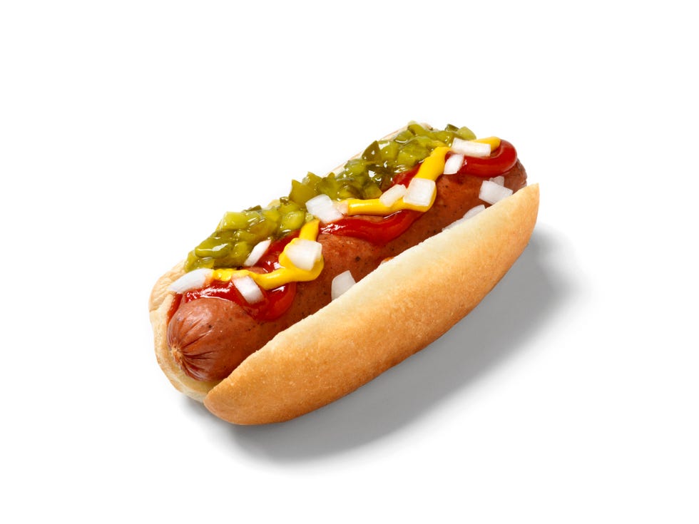 Food, Fast food, Chili dog, Hot dog bun, Hot dog, Sausage bun, Cuisine, Dish, Chicago-style hot dog, Ingredient, 