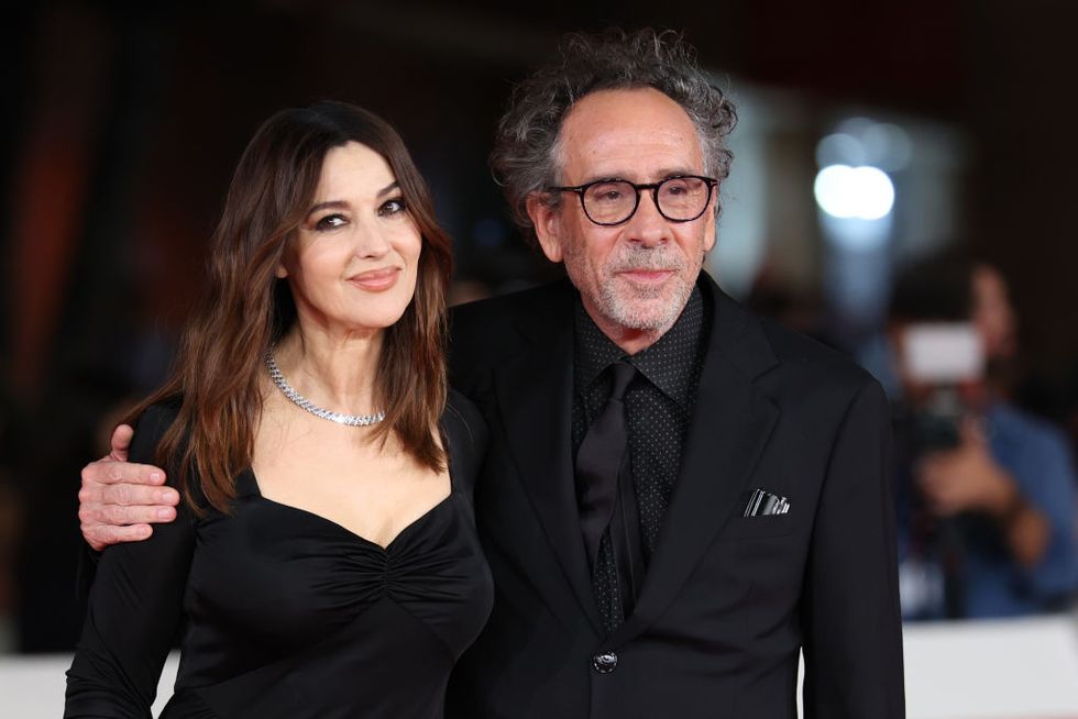 rome, italy october 20 monica bellucci and tim burton attend a red carpet for the movie maria callas lettere e memorie during the 18th rome film festival at auditorium parco della musica on october 20, 2023 in rome, italy photo by daniele venturelliwireimage