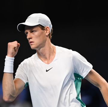 vienna, austria october 28 jannik sinner of italy reacts in his semi final match against andrey rublev of russia during day eight of the erste bank open 2023 at wiener stadthalle on october 28, 2023 in vienna, austria photo by thomas kronsteinergetty images