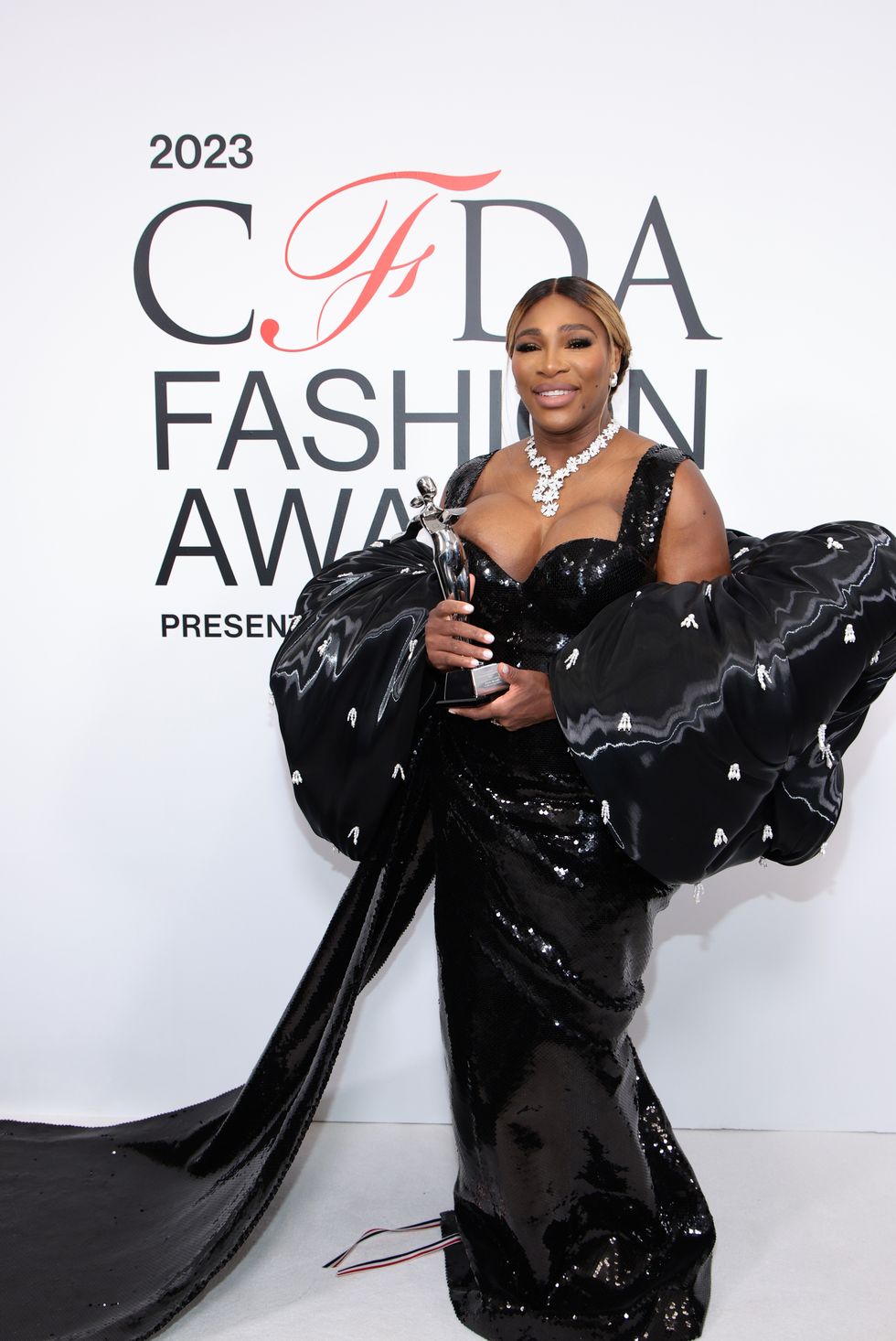 new york, new york november 06 serena williams, fashion icon award winner, attends the 2023 cfda fashion awards at american museum of natural history on november 06, 2023 in new york city photo by dimitrios kambourisgetty images