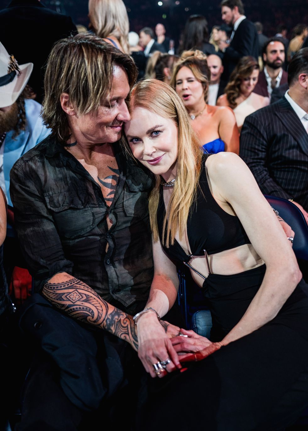 nashville, tennessee november 08 keith urban and nicole kidman attend the 57th annual country music association awards at bridgestone arena on november 08, 2023 in nashville, tennessee photo by john shearergetty images for cma
