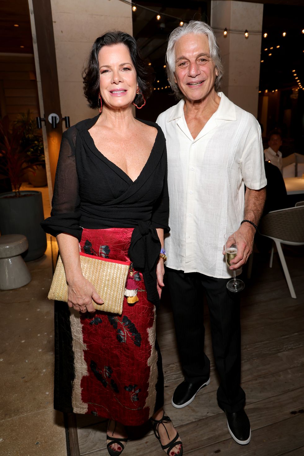 nassau, bahamas november 10 l r marcia gay harden and tony danza attend the grand opening of michelin starred chef michael whites paranza at the cove at atlantis paradise island on november 10, 2023 in nassau, bahamas photo by kevin mazurgetty images for atlantis paradise island bahamas
