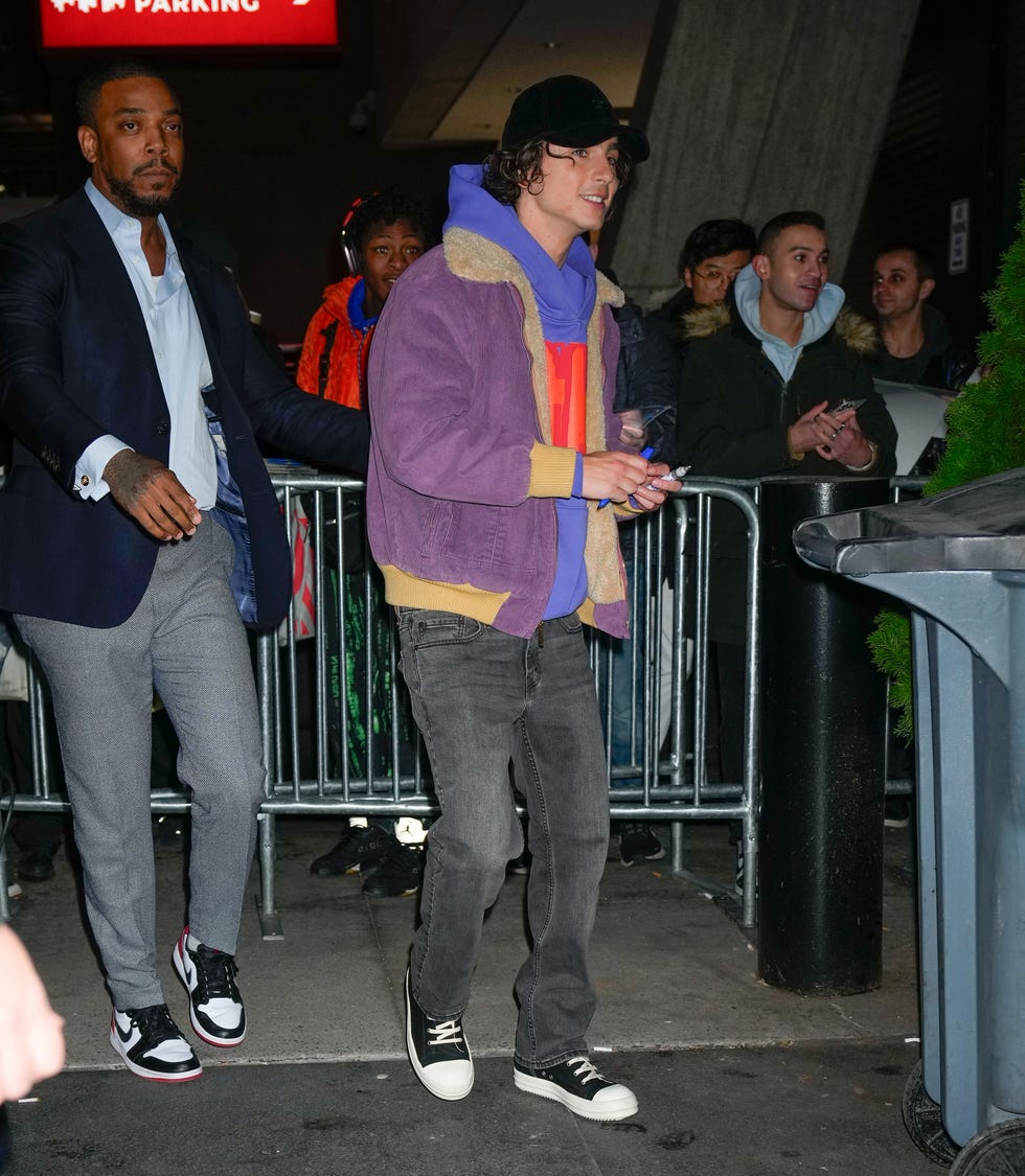 new york, new york november 12 timothee chalamet is seen on november 12, 2023 in new york city photo by gothamgc images