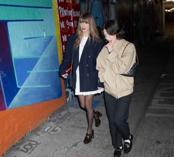 new york, new york november 13 taylor swift and gracie abrams are seen on november 13, 2023 in new york city photo by gothamgc images