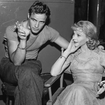 american actor marlon brando 1924 2004 and british stage and film actress vivien leigh 1913 1967 relax on the set of a streetcar named desire, circa 1951 photo by archive photosgetty images