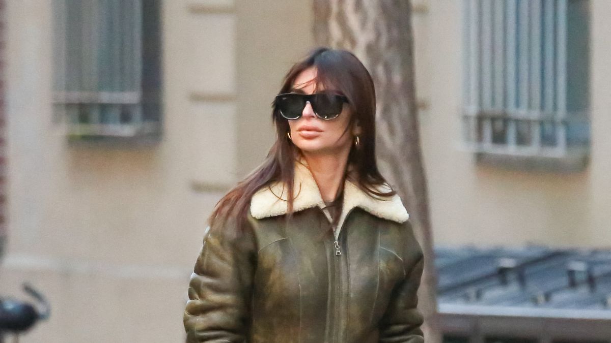 Just One Look: The Leather Jacket Emily Ratajkowski Is Wearing