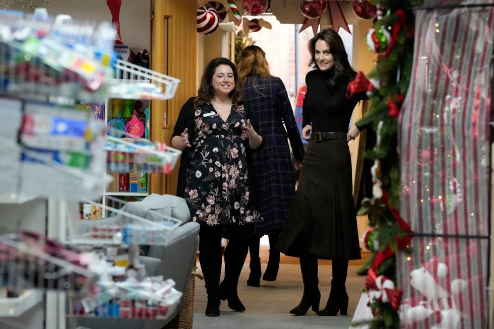 britains catherine, princess of wales talks with sebbys corner founder, bianca sakol during a visit to sebbys corner in north london on november 24, 2023, where she helped with the charitys annual christmas grotto preparations sebbys corner was formed in january 2021 and provides items to families in need across barnet, hertfordshire and london, and since opening, has supported over 5,000 families, seeing a year on year increase in referrals to the baby bank photo by frank augstein pool afp photo by frank augsteinpoolafp via getty images