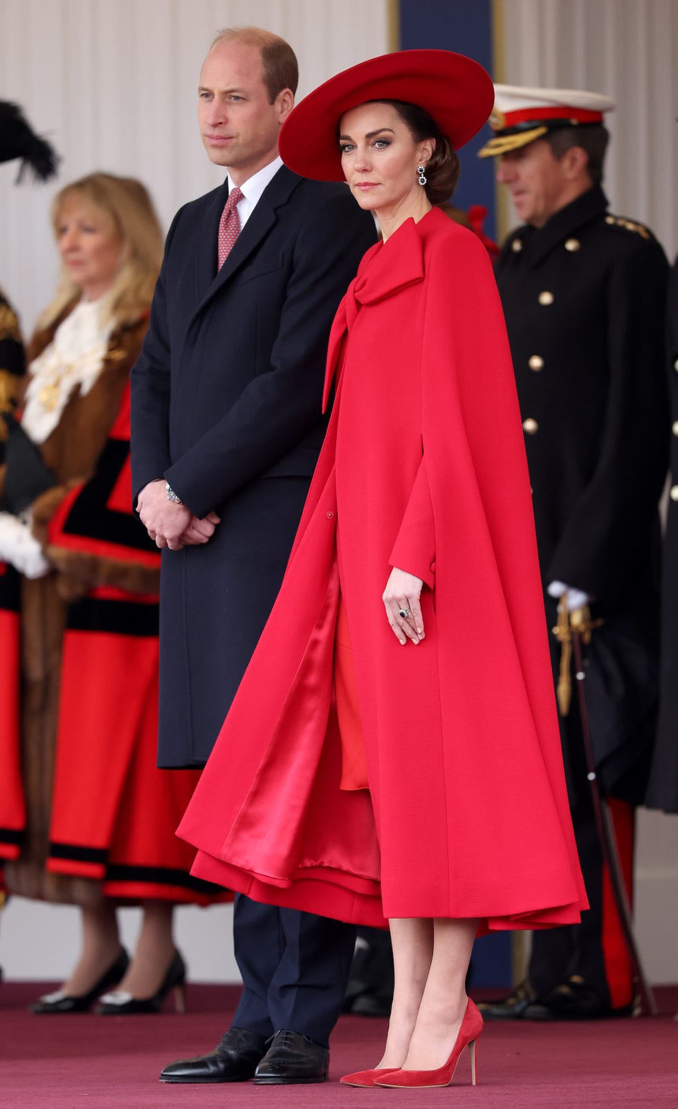 london, england november 21 prince william, prince of wales and catherine, princess of wales attend a ceremonial welcome for the president and the first lady of the republic of korea at horse guards parade on november 21, 2023 in london, england king charles is hosting korean president yoon suk yeol and his wife kim keon hee on a state visit from november 21 23 it is the second incoming state visit hosted by the king during his reign photo by chris jacksongetty images