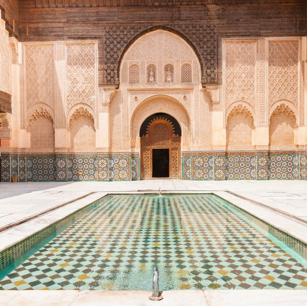 the ali ben youssef madrassa in marrakech, morocco, north africa