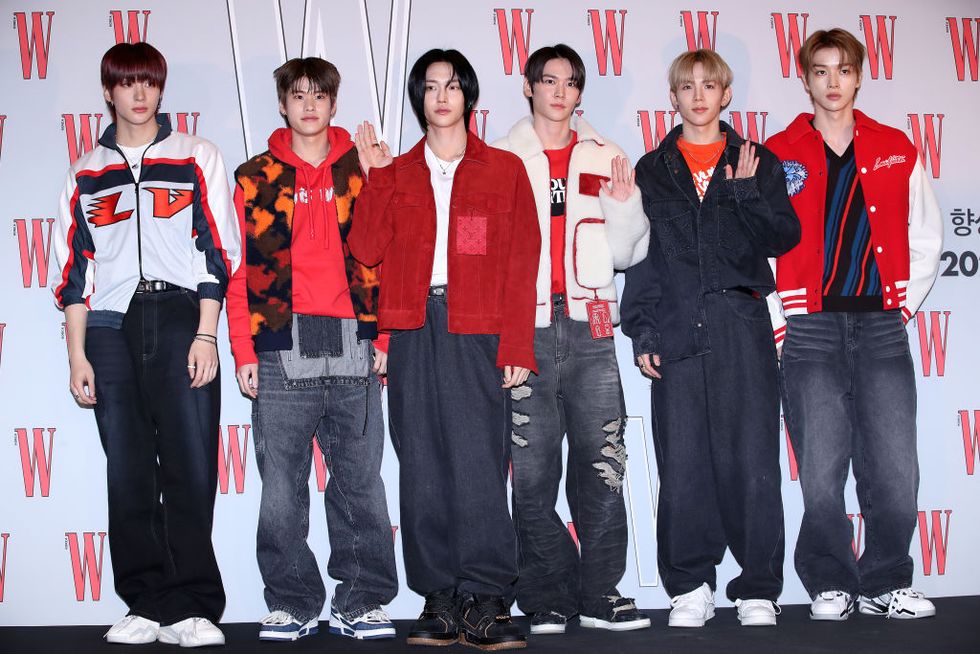 seoul, south korea november 24 anton, sohee, wonbin, eunseok, shotaro and sungchan of boy band riize are seen at the 18th w magazine korea breast cancer awareness campaign love your w photo call at four seasons hotel on november 24, 2023 in seoul, south korea photo by han myung guwireimage