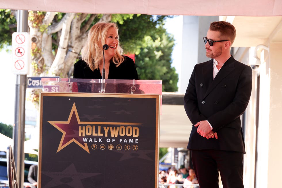 catherine ohara and macaulay culkin at the star ceremony where he is honored with a star on the hollywood walk of fame on december 1, 2023 in los angeles, california photo by anna webbervariety via getty images