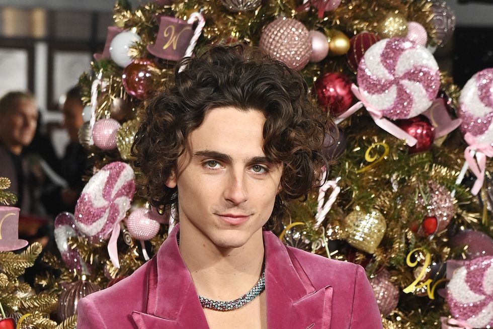 london, england november 28 timothee chalamet attends the world premiere of wonka at the royal festival hall on november 28, 2023 in london, england photo by alan chapmandave benettwireimage