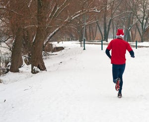 running in winter on the snow