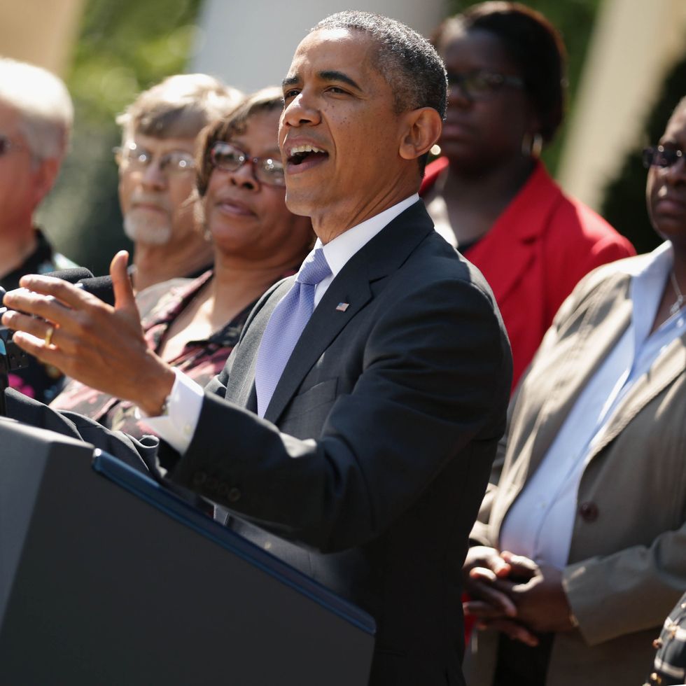 President Obama Speaks On The Government Shutdown In The Rose Garden