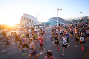 valencia, spain december 03 athletes leaves the start line of the 2023 valencia marathon trinidad alfonso on december 03, 2023 in valencia, spain photo by aitor alcaldegetty images for adidas